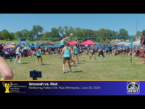 3HMONGTV Rebroadcast of Women's Volleyball, Smoosh vs. Riot, at HIFF 2024.
