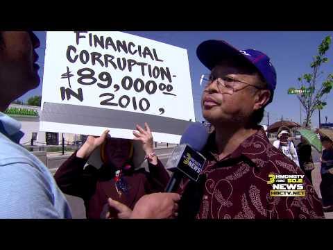3HMONGTV NEWS[HD]: Chupheng Lee responds to protesters at Lao Family. Filed by Kaybeej Vaj.